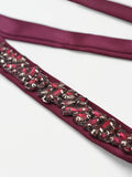 Cintura gioiello bordeaux con cristalli