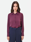Camicia in raso bordeaux rosso