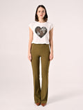 T-Shirt Bianca Cuore Strass