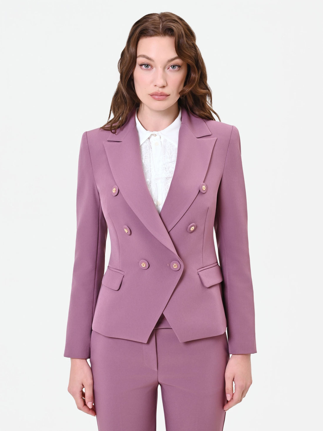 Giacca blazer doppiopetto rosa antico