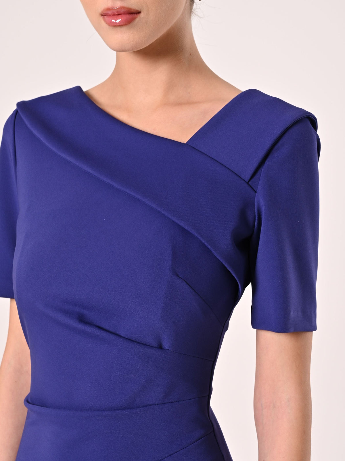 Tubino color Mirtillo con scollo Ribaltato