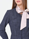 Giacca blu navy sciancrata con zip