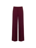 Pantalone palazzo bordeaux con bottone piatto in cadi