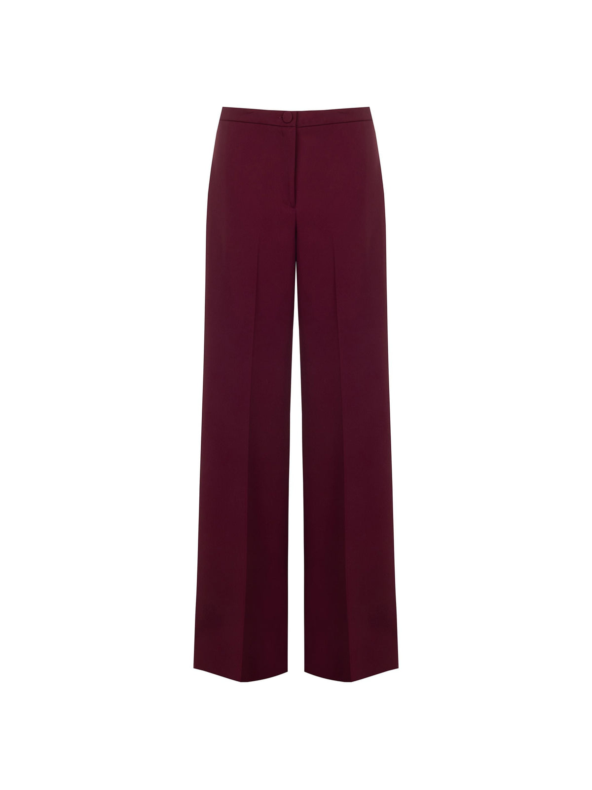 Pantalone palazzo bordeaux con bottone piatto in cadi