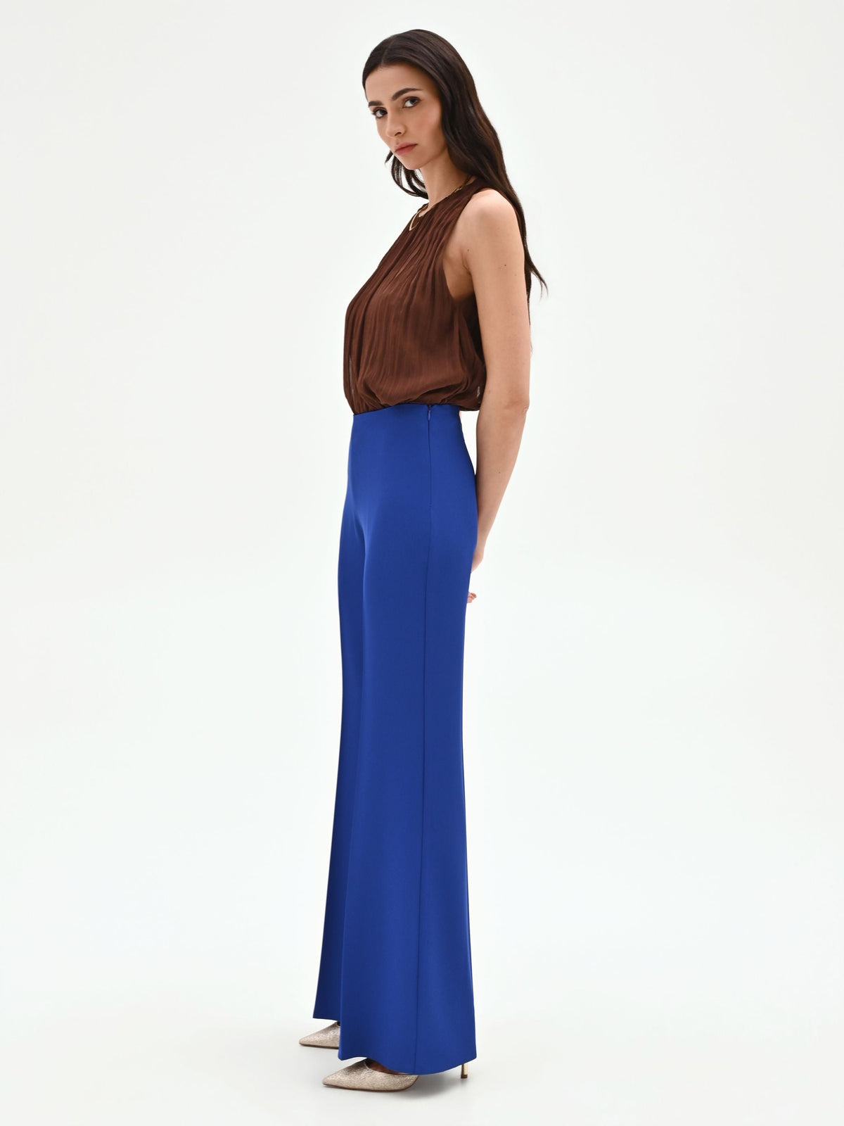 Pantalone a palazzo blu cina