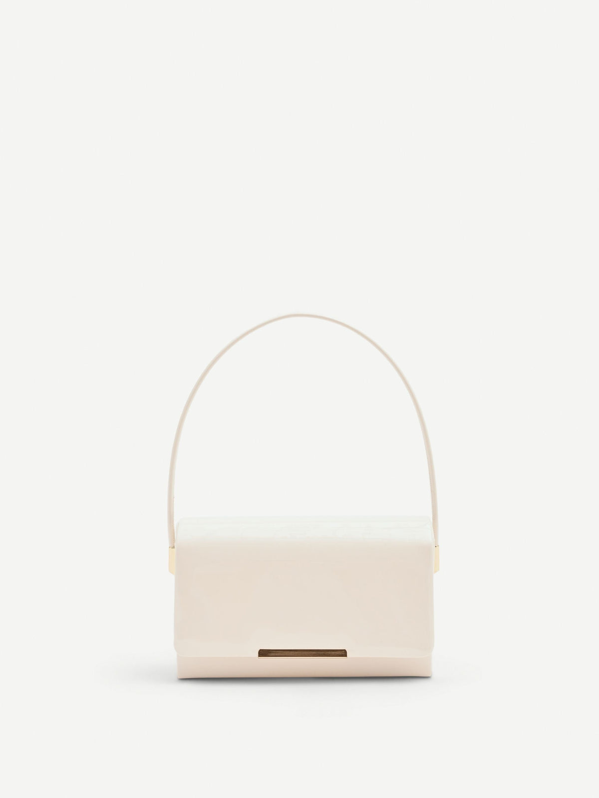 Pochette rigida beige effetto vernice