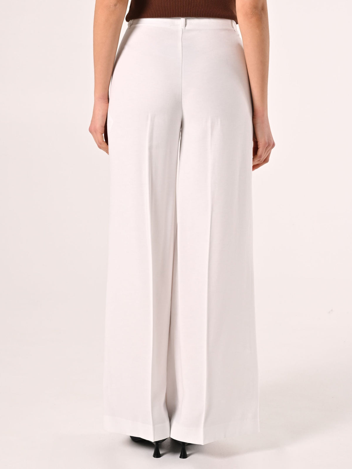 Pantaloni Ampi Bianchi in Viscosa