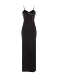 Tuta bustier nera con rever lucido