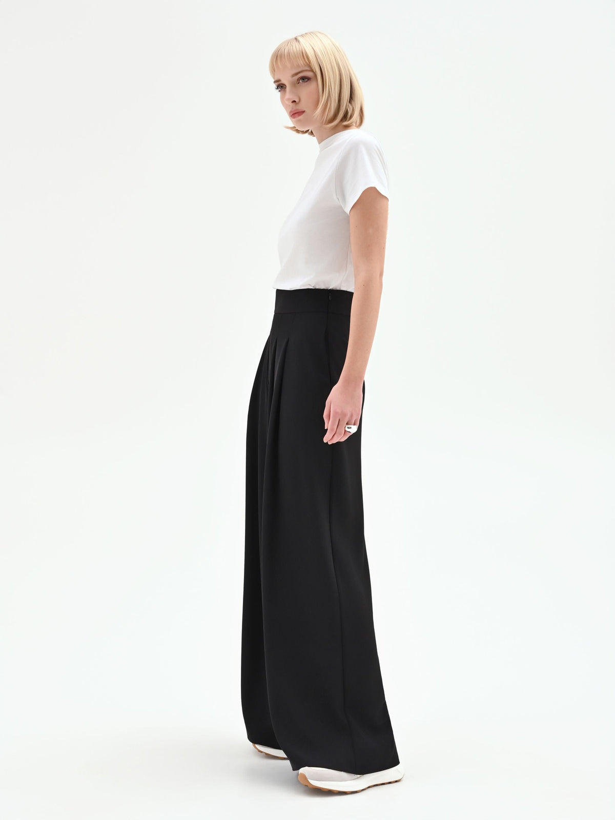 Pantalone a palazzo in cadi nero