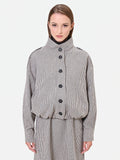 Capospalla blouson pied de poule tortora e beige