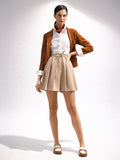 Minigonna a pieghe tortora beige