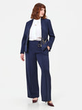 Pantalone palazzo Curvy blu navy con catena