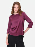 Blusa in raso bordeaux rosso