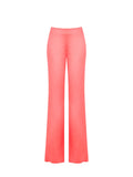 Pantaloni in Raso di Viscosa Rosa Camelia