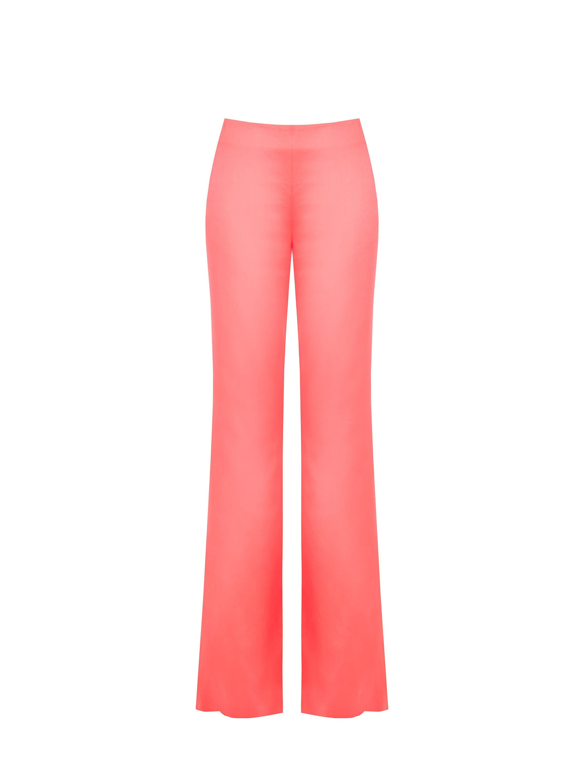 Pantaloni in Raso di Viscosa Rosa Camelia