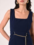 Tubino Blu in scuba Mano Crepe