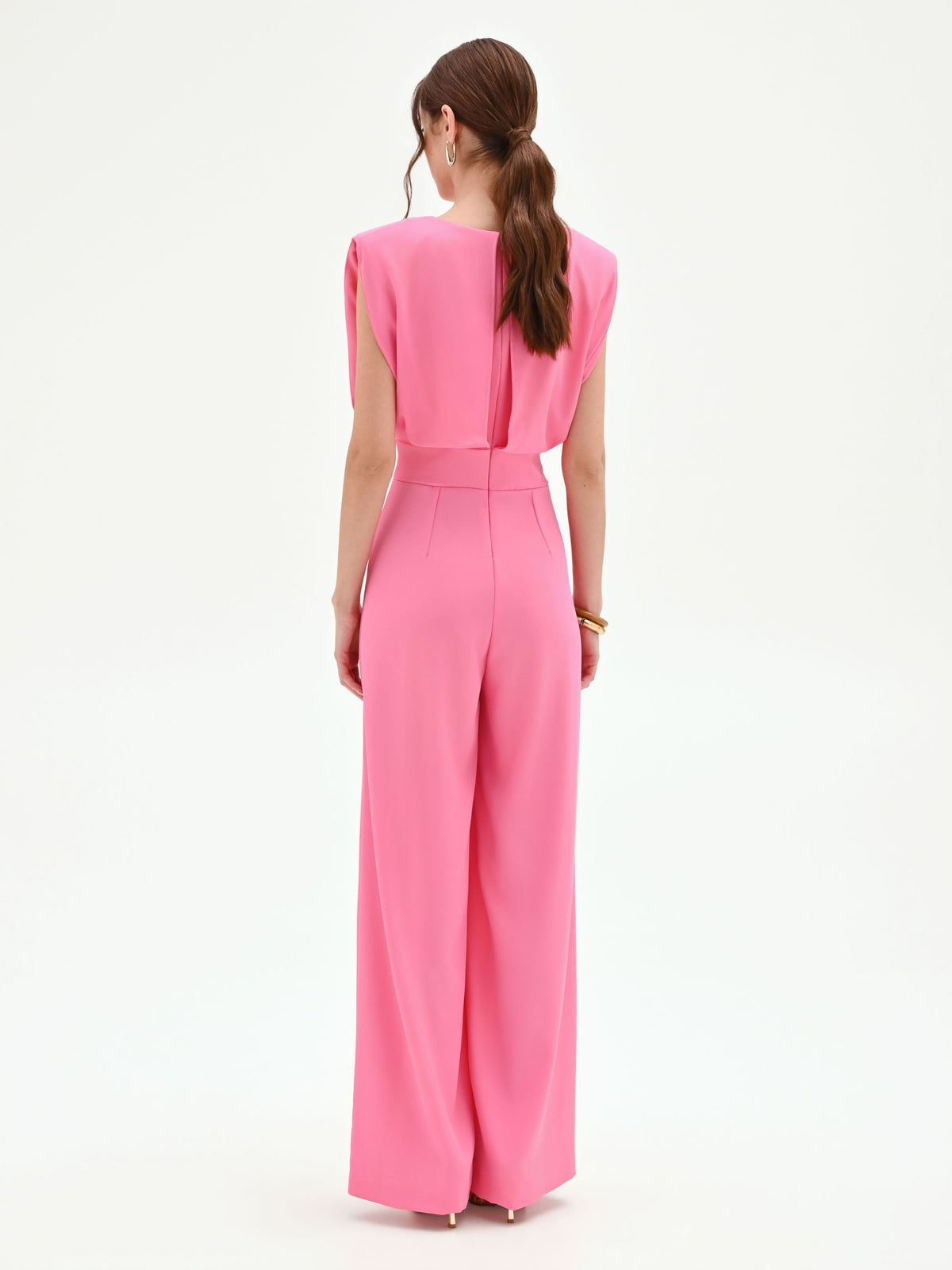 Tuta rosa con pantalone a palazzo