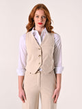 Gilet Beige in Tessuto Operato