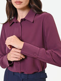 Camicia in raso bordeaux rosso