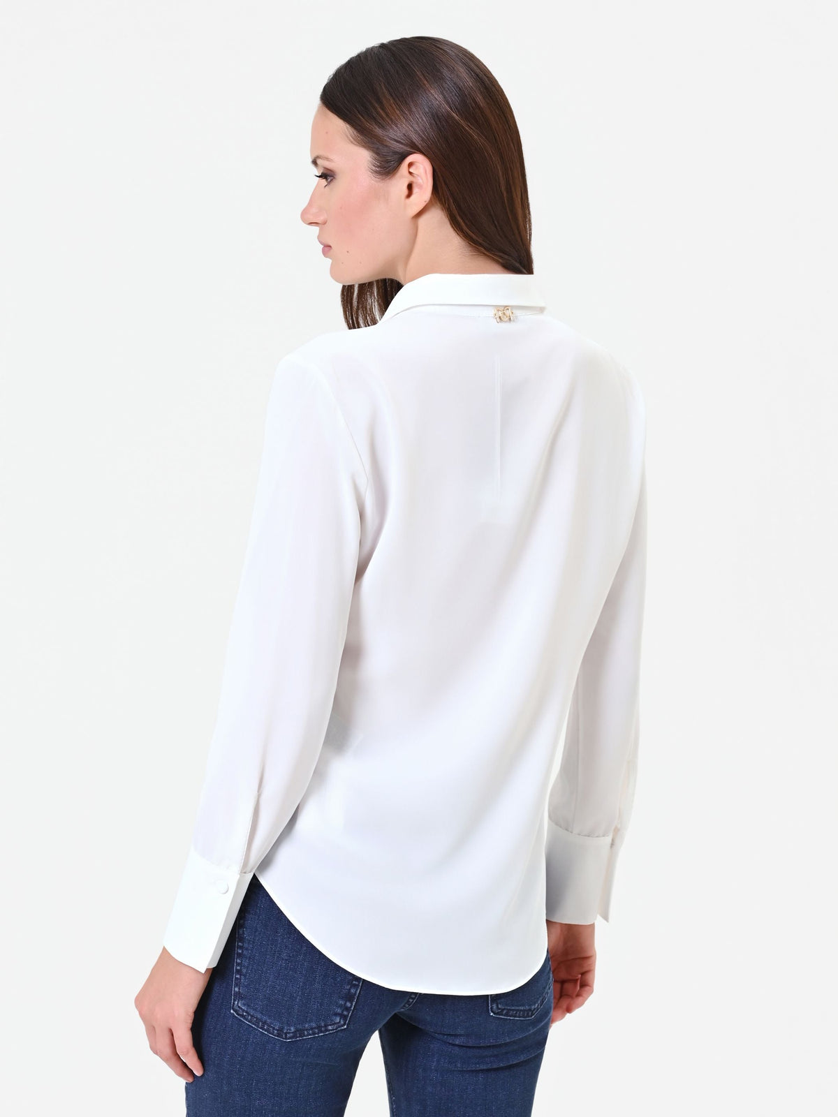 Camicia in raso panna bianco