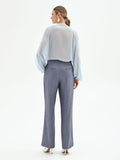 Pantalone a gamba ampia in chambray