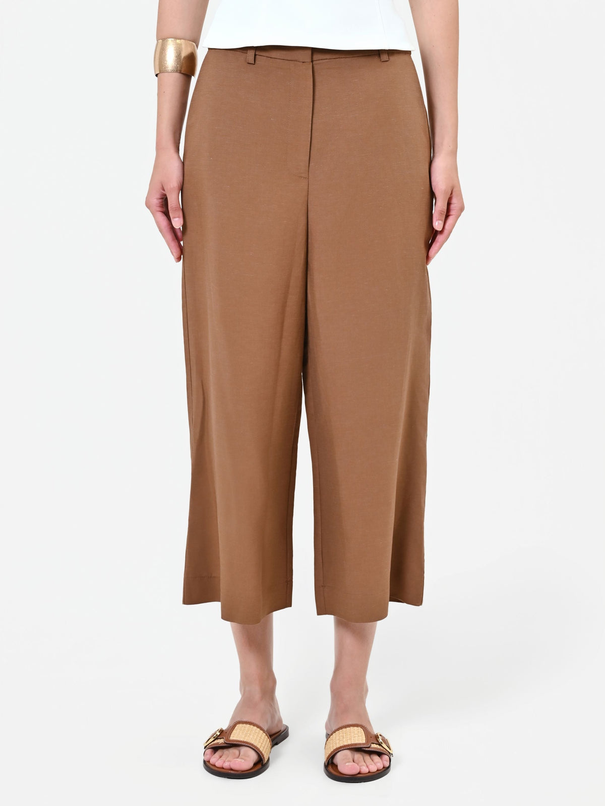 Pantaloni in Viscosa Marrone