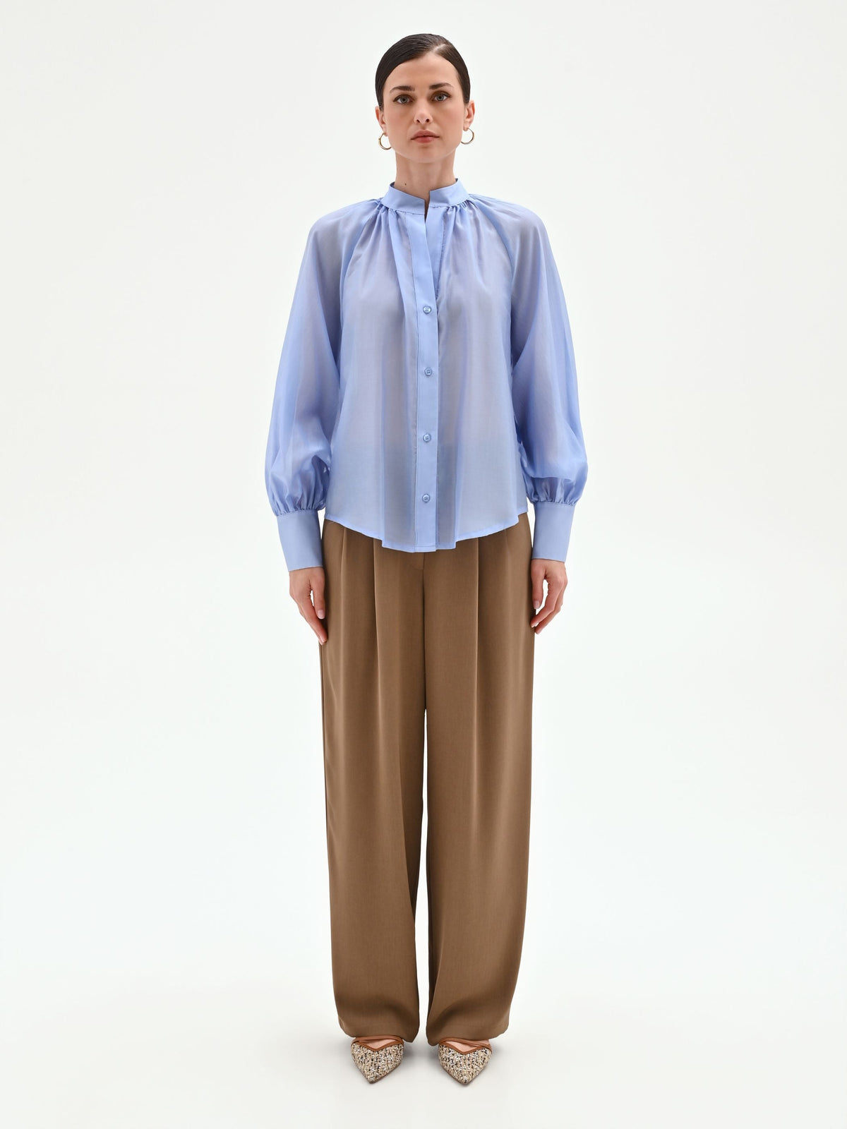 Camicia azzurro cielo in lyocell
