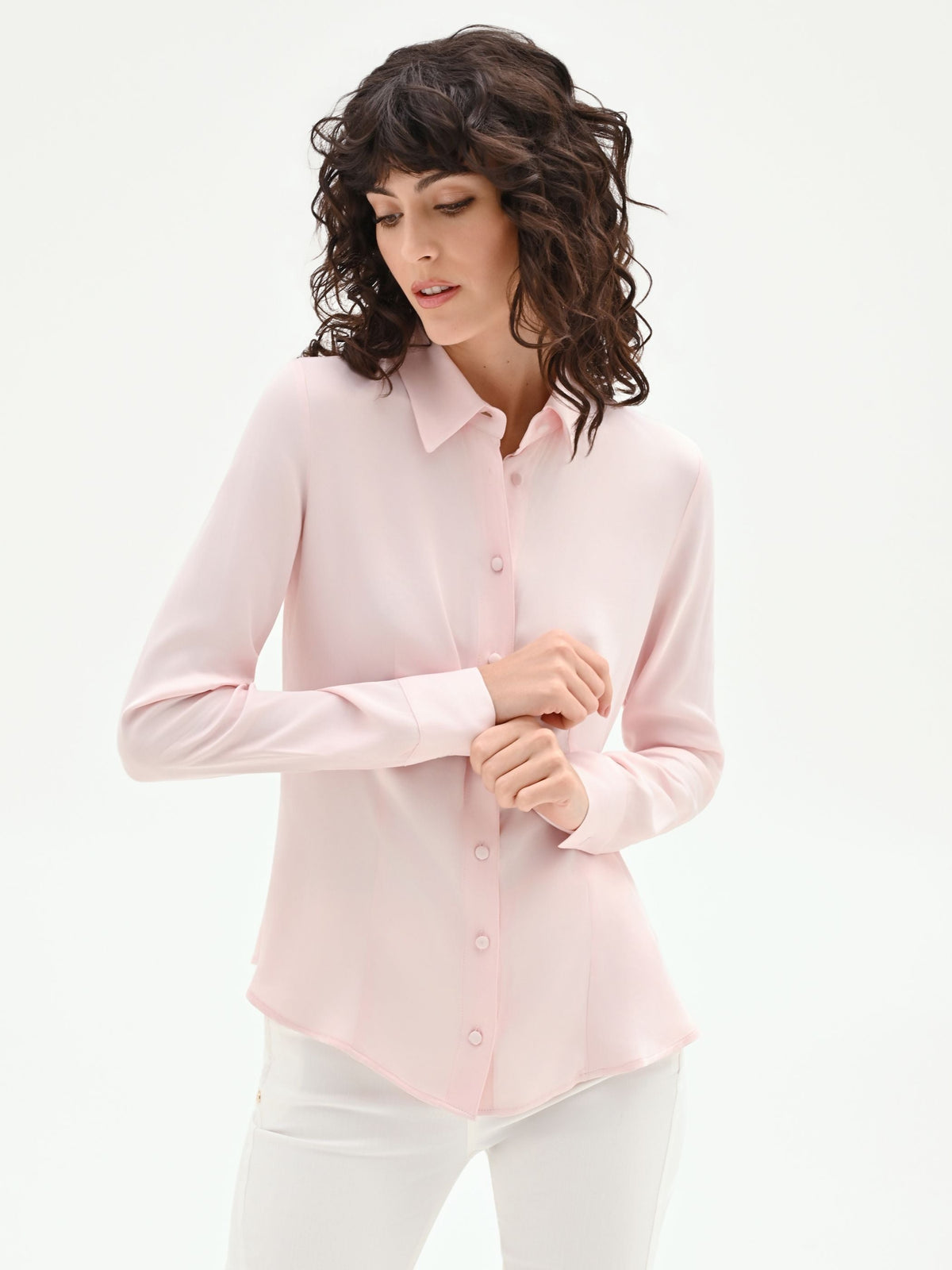 Camicia a scatoletta rosa chiaro