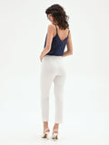 Pantalone dritto panna bianco