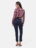 Jeans blu navy con vita a bustino