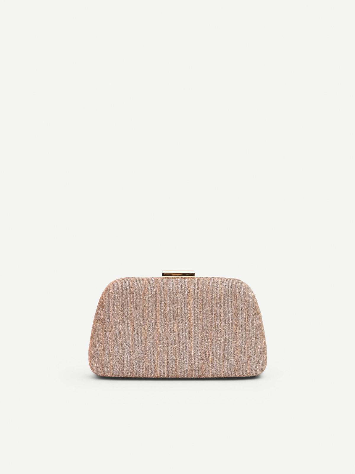 Pochette rigida oro con trama glitterata