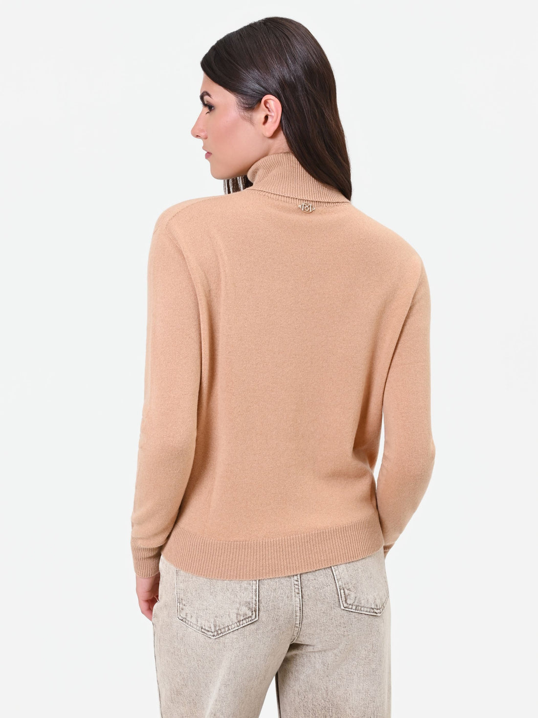 Maglia dolcevita cammello beige 100% lana Giorgia Palmas X Rinascimento