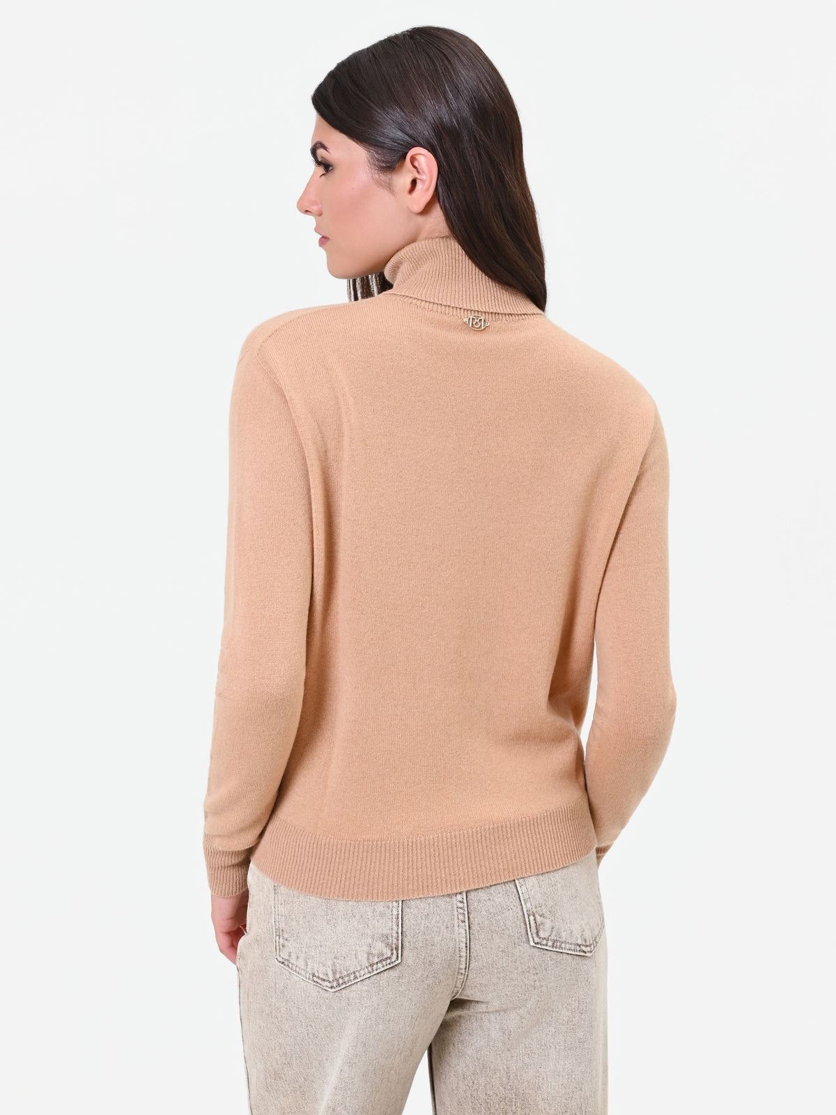 Maglia dolcevita cammello beige 100% lana Giorgia Palmas X Rinascimento
