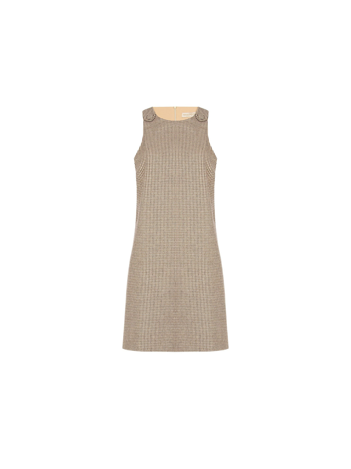Abito scamiciato tortora beige a trapezio