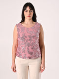 Top Curvy Paillettes Rosa
