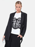 T-shirt panna con stampa bustier a rilievo