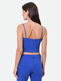 Top bustier crop blu cina