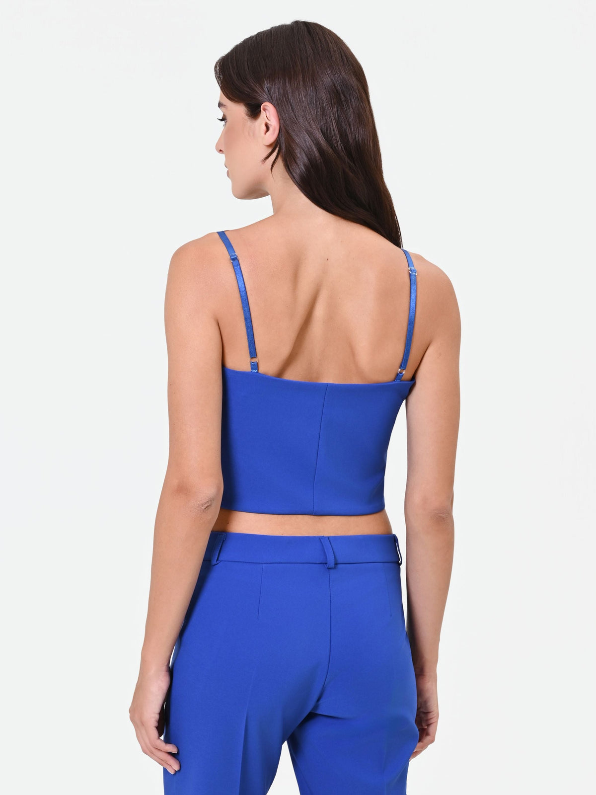Top bustier crop blu cina
