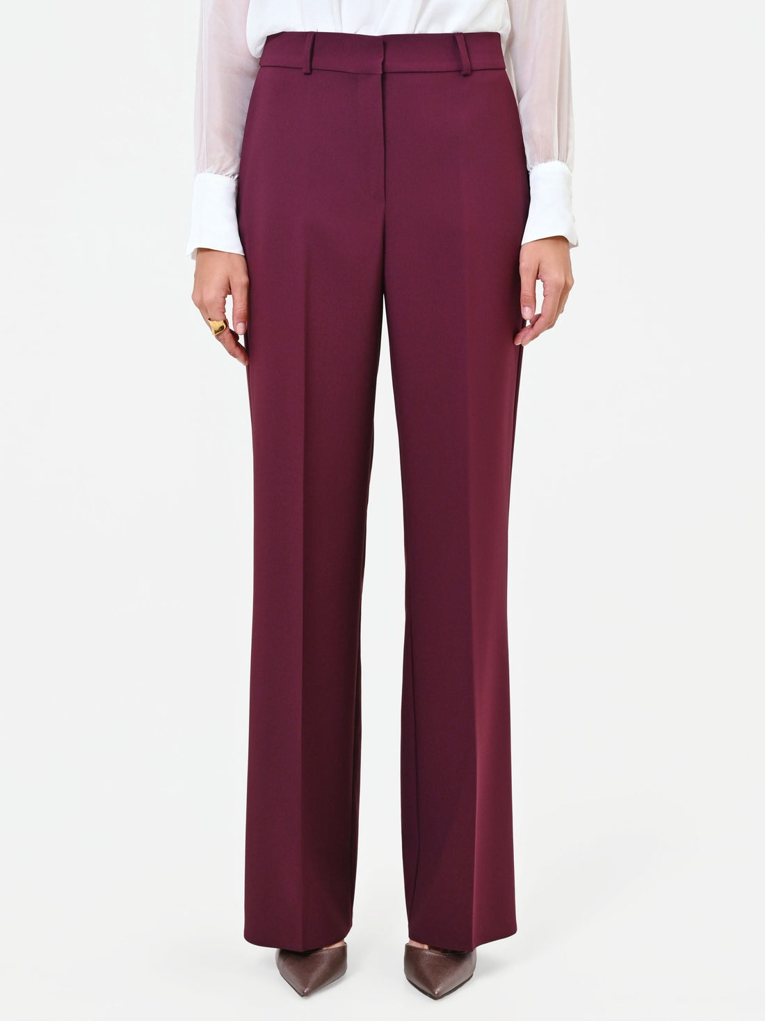 Pantalone Studio bordeaux rosso con piega centrale