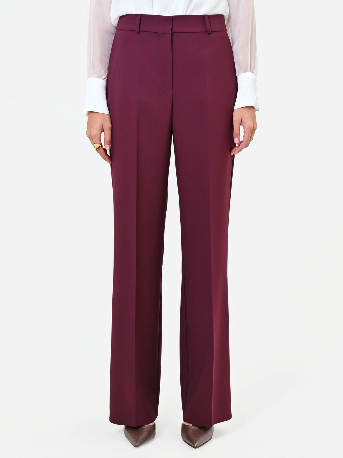 Pantalone Studio bordeaux rosso con piega centrale