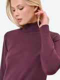 Maglia dolcevita bordeaux in misto viscosa