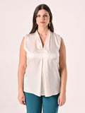 Blusa Curvy in Raso Bianco