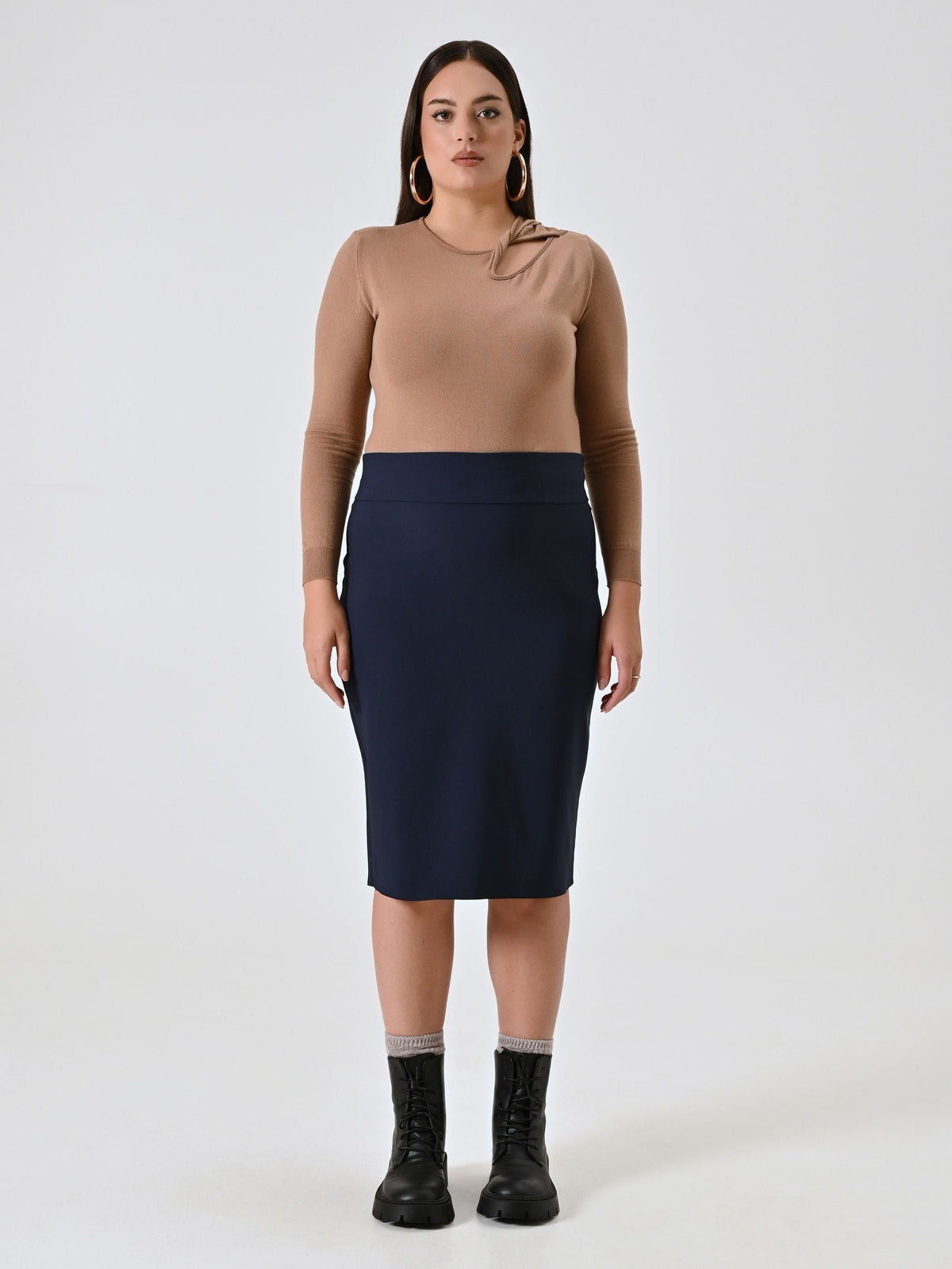 Gonna Curvy Tubino Blu