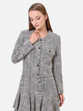 Giacca cropped grigia effetto bouclé