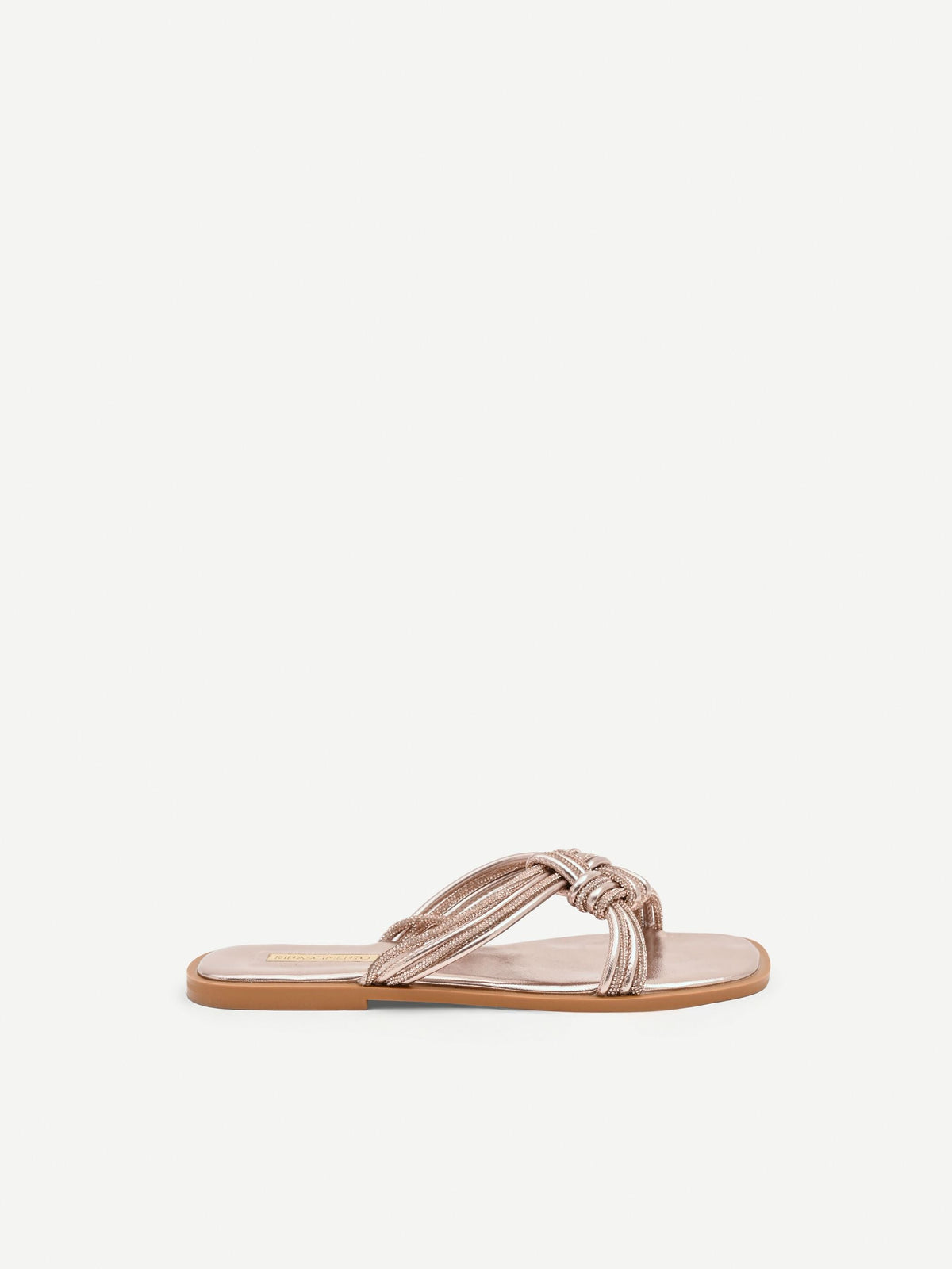 Sandali bassi rosa con strass