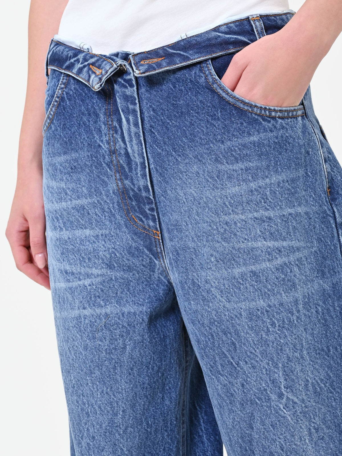 Jeans balloon con vita ribaltata
