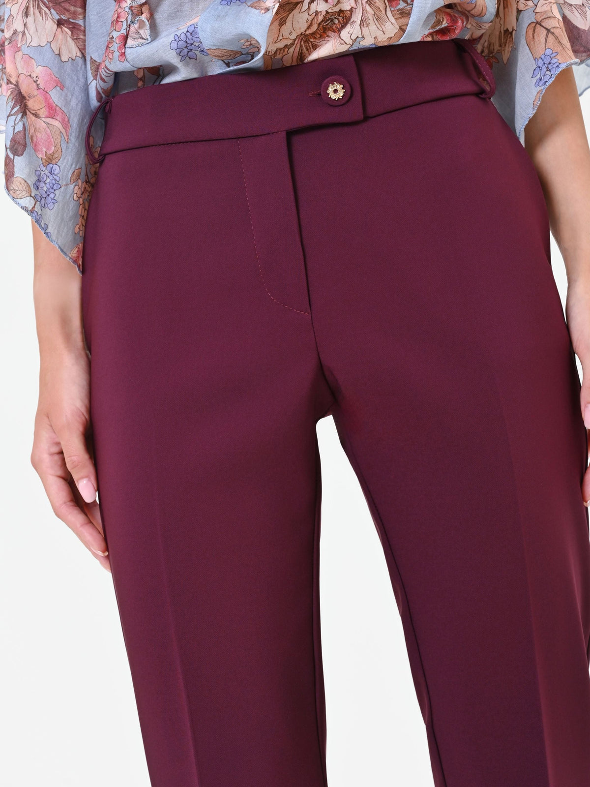 Pantalone a sigaretta bordeaux