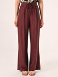 Pantalone Ampio in Viscosa color Cioccolato