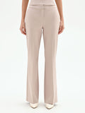 Pantalone studio tortora beige mid flared