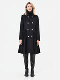 Cappotto doppiopetto nero in velaur